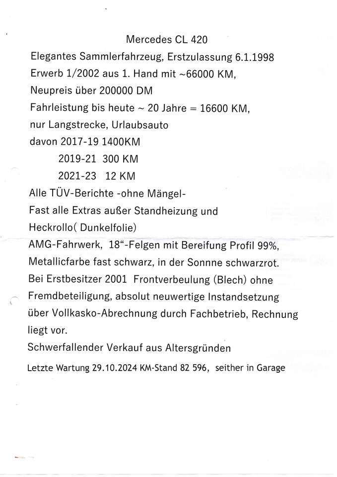 Mercedes-Benz CL 420 CL-Klasse