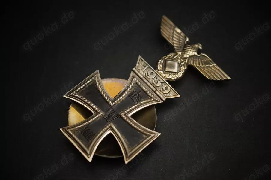 Eisernes Kreuz mit Spange, Eisenkern magnetisch, evtl. Silber, 1914 WK1 EK1