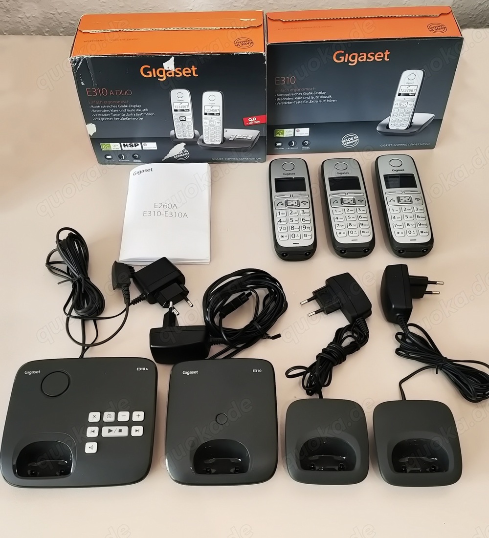Gigaset E310A Duo 3er-Set mit Anrufbeantworter