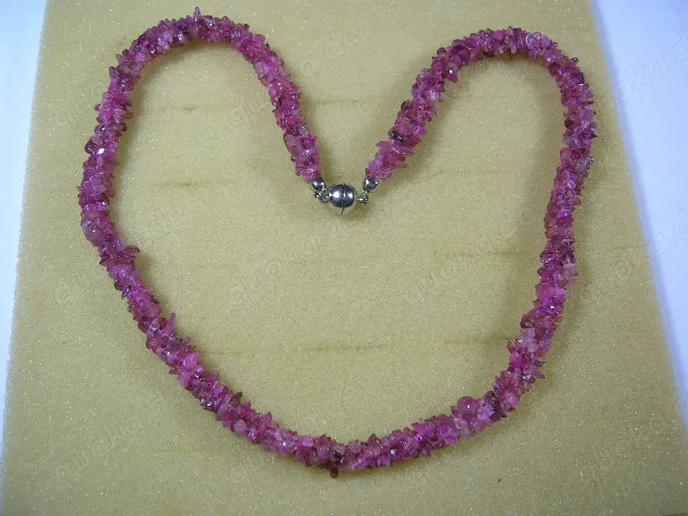 NEU: Collier - Kette mit Pink Turmalin, 925 Silber Verschluss