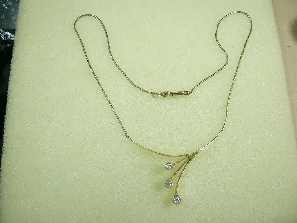 Collier - Kette 585 Gold mit 3 Brillanten 0,22 Carat