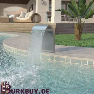 Poolelement   Schwalldusche aus Edelstahl 45x30x65cm Silbern