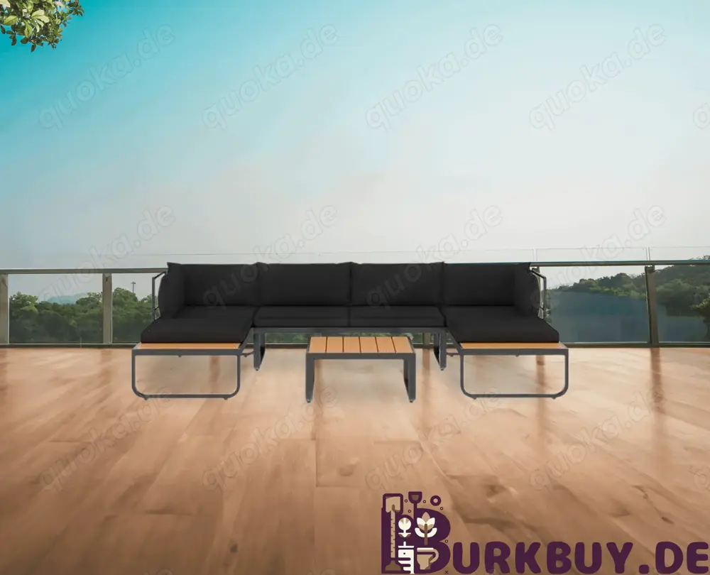 Garten-Lounge-Set aus Aluminium & WPC (4Teilig)