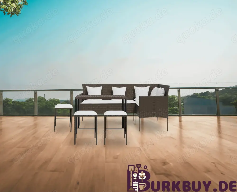 Garten-Sofa-Lounge 5 Teilig aus Poly Rattan (Verschiedene Farben)