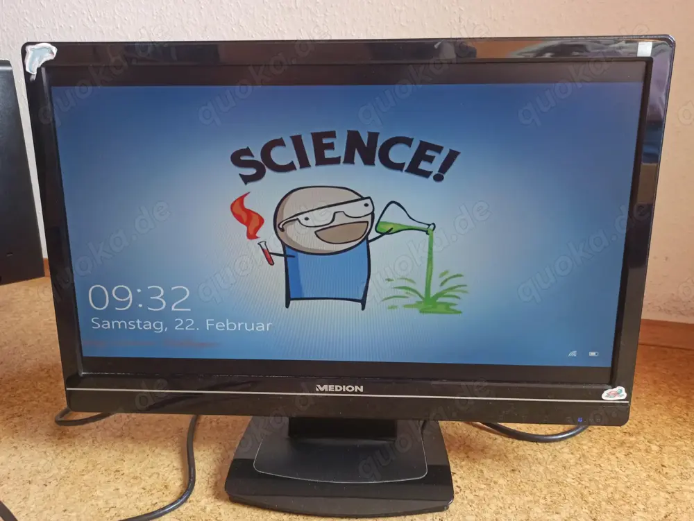 Monitor Computer Bildschirm 20 Zoll 51 cm schwarz VGA HDMI Adapter
