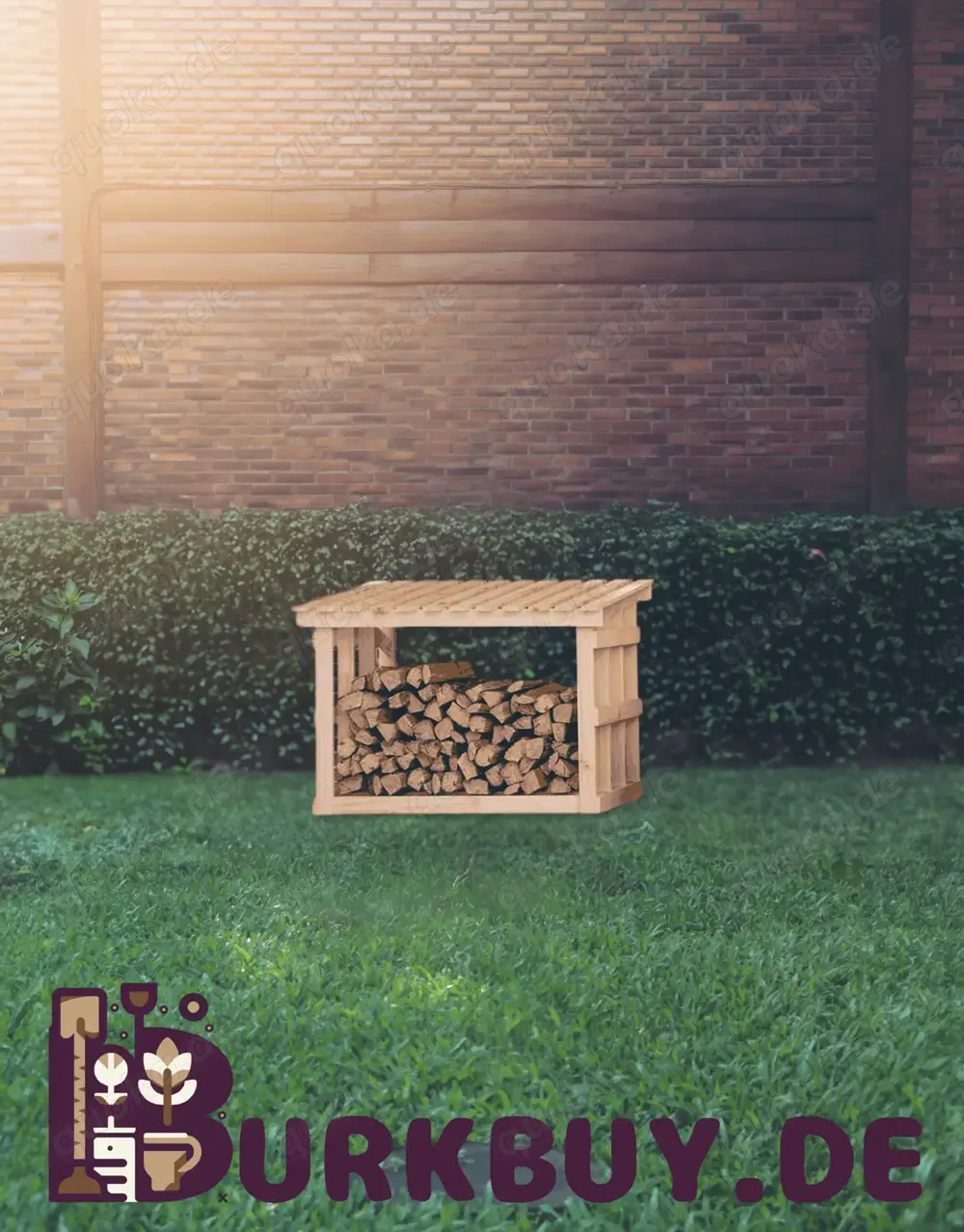 Kaminholzregal aus massiven Kiefernholz 108x64,5x77cm (Verschiedene Farben)