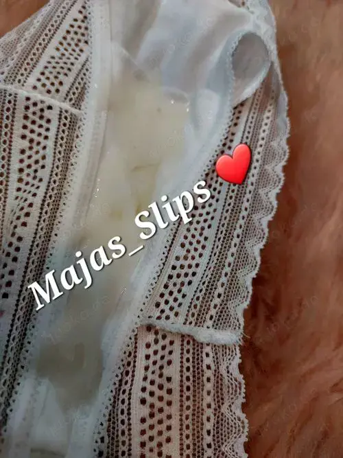 Weißer Orgasmus Slip, Extrem feucht und schleimig Weißer Orgasmus Slip, Extrem feucht und schleimig