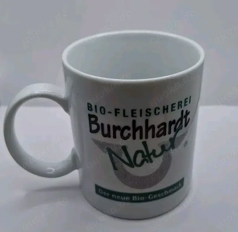Tasse Bio-Fleischerei Burchhardt Natur Werbung 10c