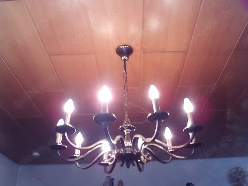 10-armiger Messing-Kronleuchter   Hängelampe   Deckenlampe