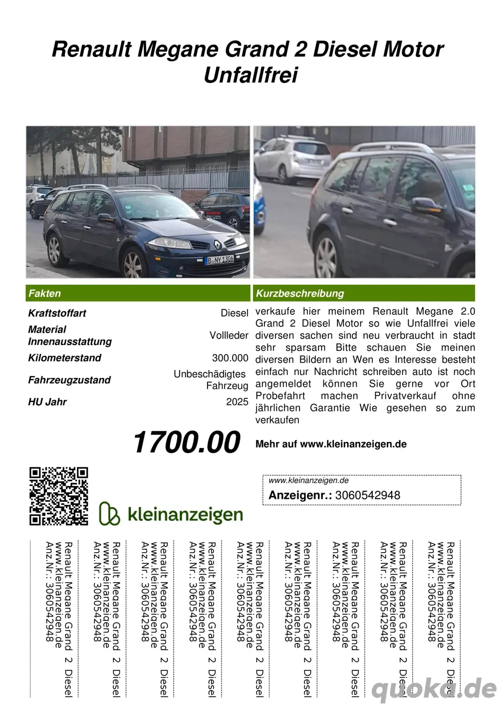 Renault Megane Grad 2 mit Panorama Dach Dieselmotor 2.0