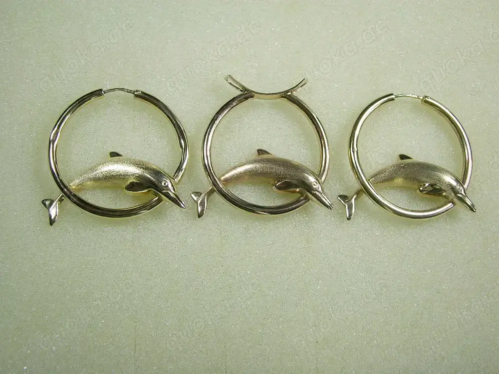 Set: Creolen - Ohrringe und Anhänger, 333 Gold, 35 x 2,7 mm, 8,1g