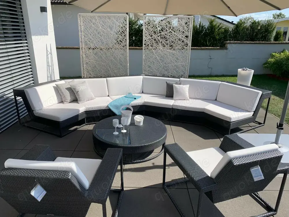 DEDON Luxus Lounge Gartenmöbel Gruppe Carbon Sitzgarnitur DEDON Luxus Lounge Gartenmöbel Gruppe Carbon Sitzgarnitur