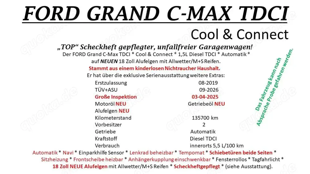 Ford Grand C-Max Grand C-Max 1.5 TDCi Start-Stopp-System Aut. COOL