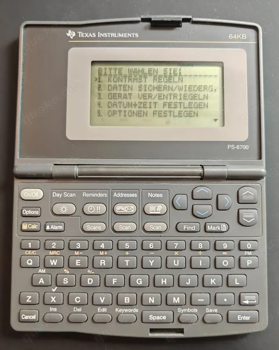 Texas Instruments Organiser PS-6700 64KB Taschenrechner Datenbank Database  