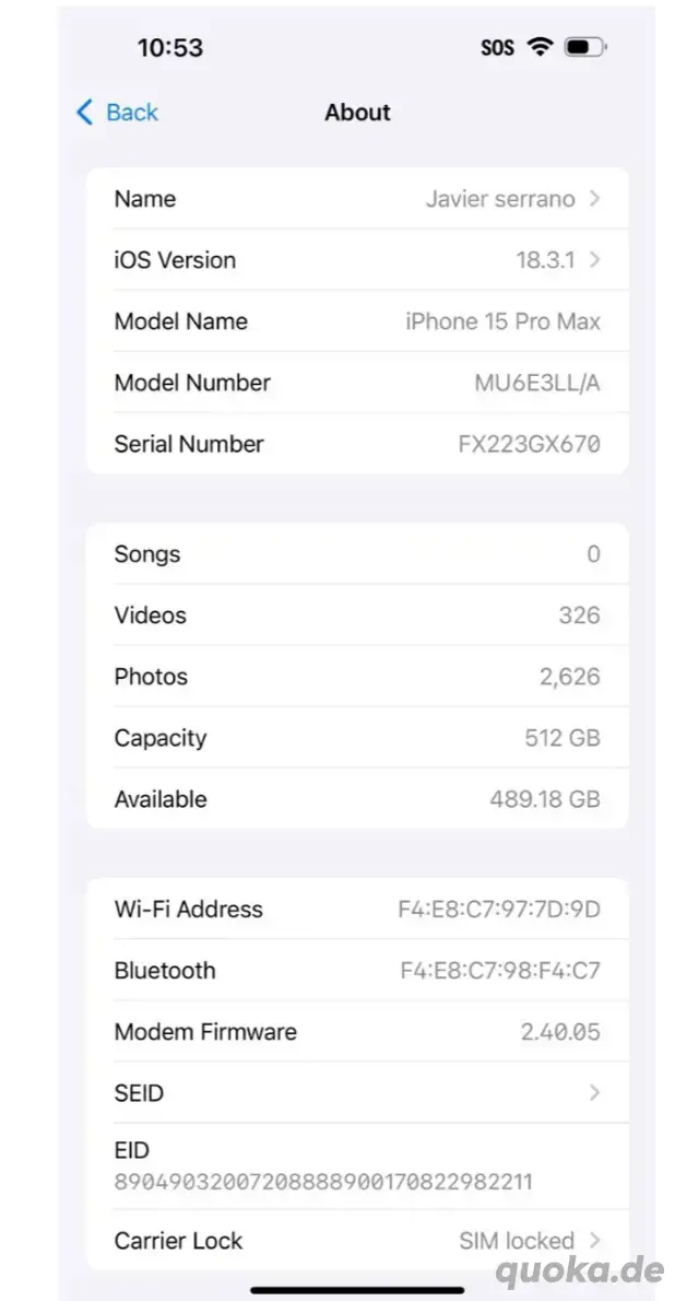 iPhone 15 pro max original 512GB