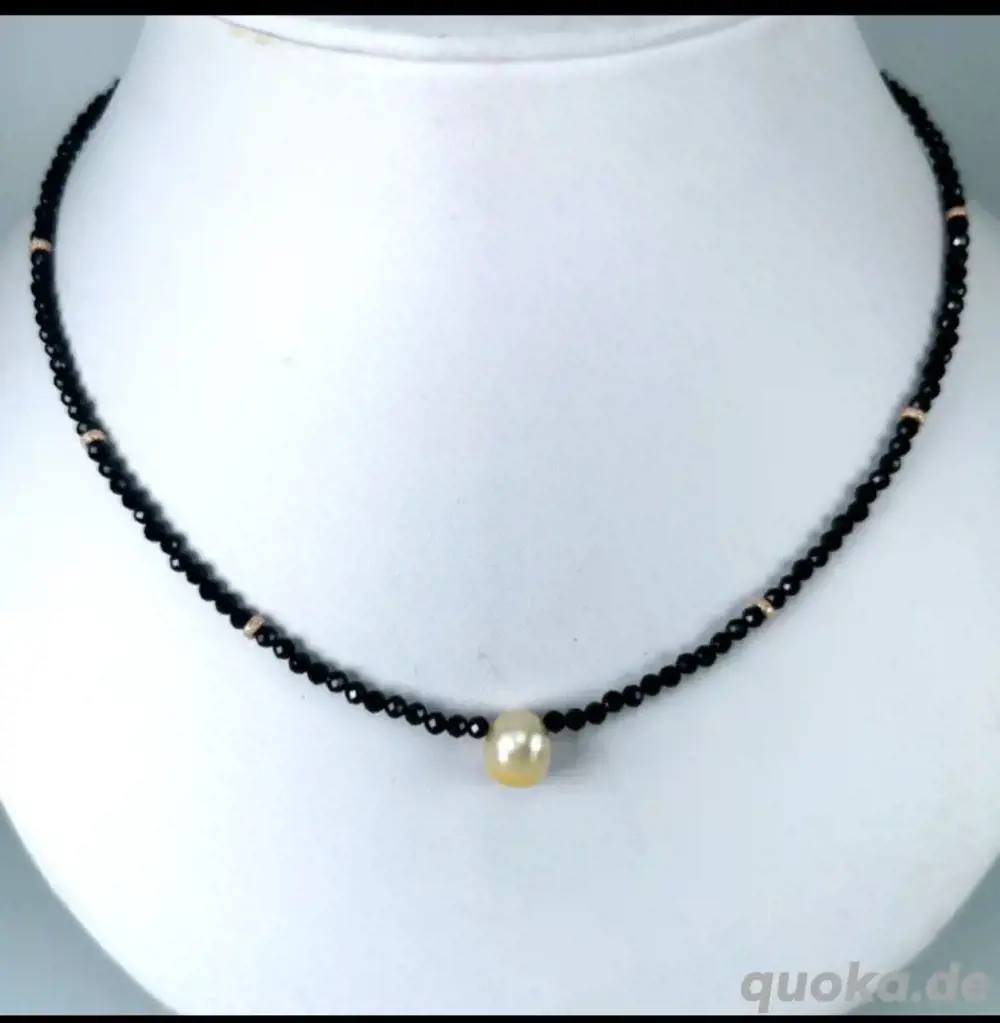 Halskette Silber Perle Spinell - SSP Gold   8,7 mm Spinelle