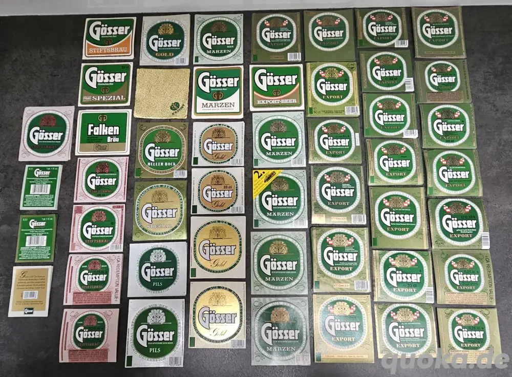 Konvolut GÖSSER BIERETIKETTEN 1980 90er (mehrere hundert Stück)