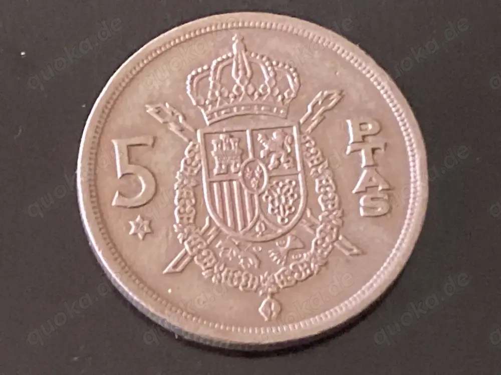 Münze Münzen Umlaufmünze Spanien 5 Pesetas 1975 im Stern 76