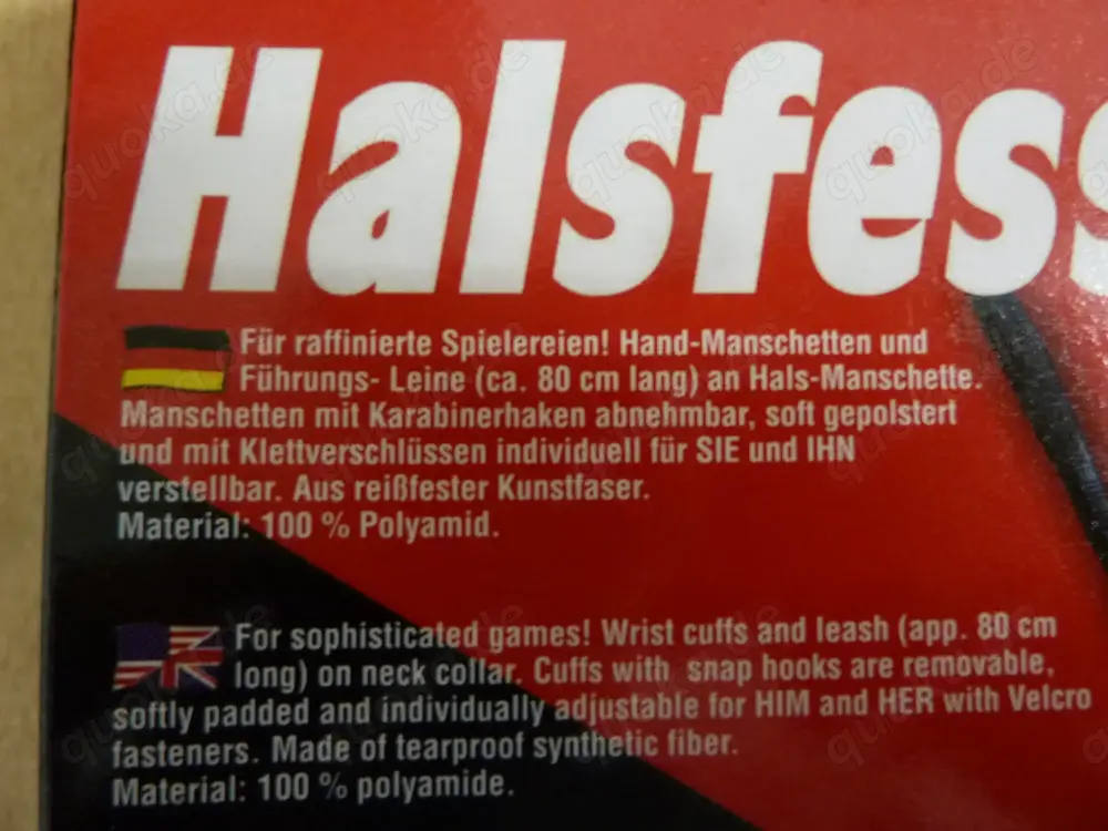 Hand- u.Halsfesseln und Hand-Oberschenkelfesseln