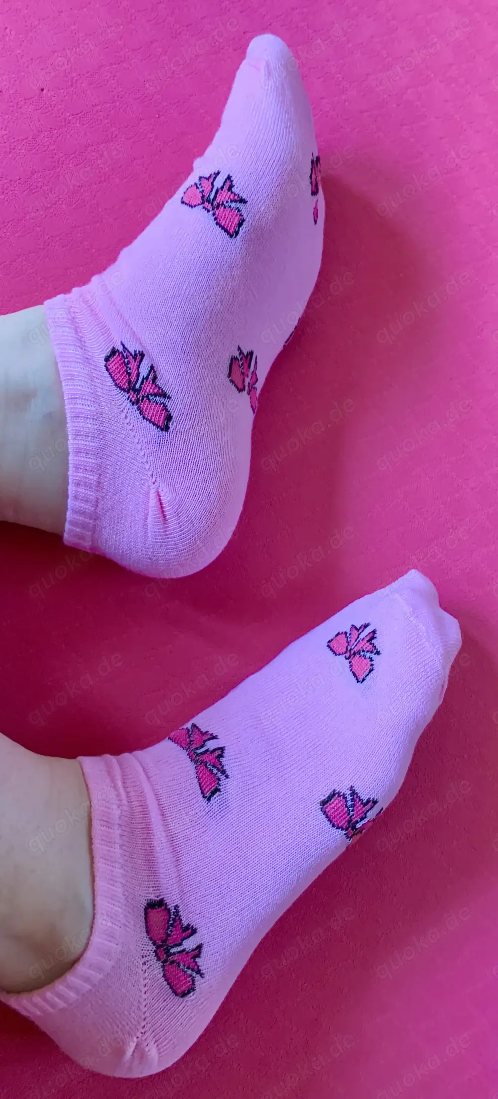 Süße Sneakersochen mit Schleifenmuster, pink, Größe 35-38