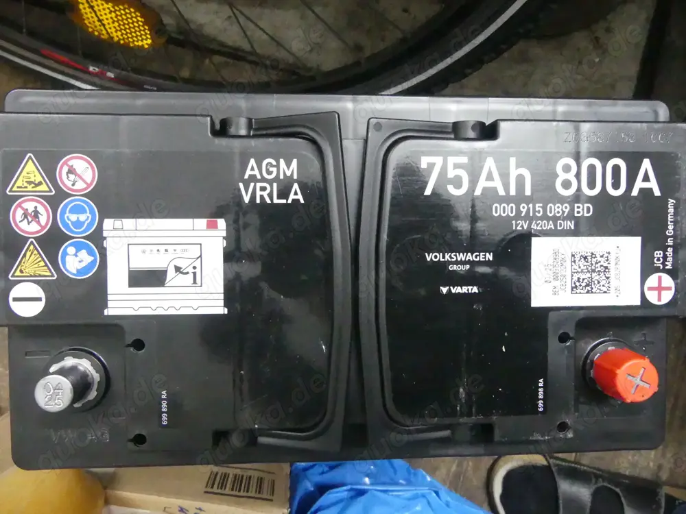 AGM Batterie neu 75Ah 420A für VW-Fahrzeuge 000 915 089BD