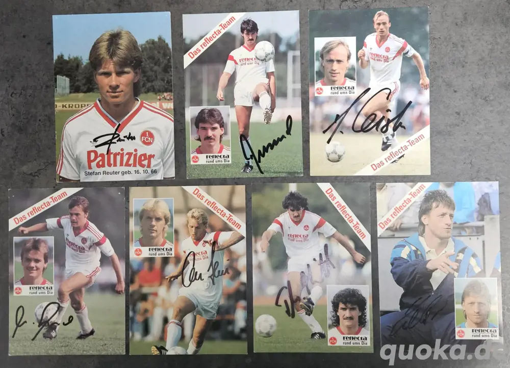 FC NÜRNBERG Autogrammkarten Set - 7teilig (1980er)