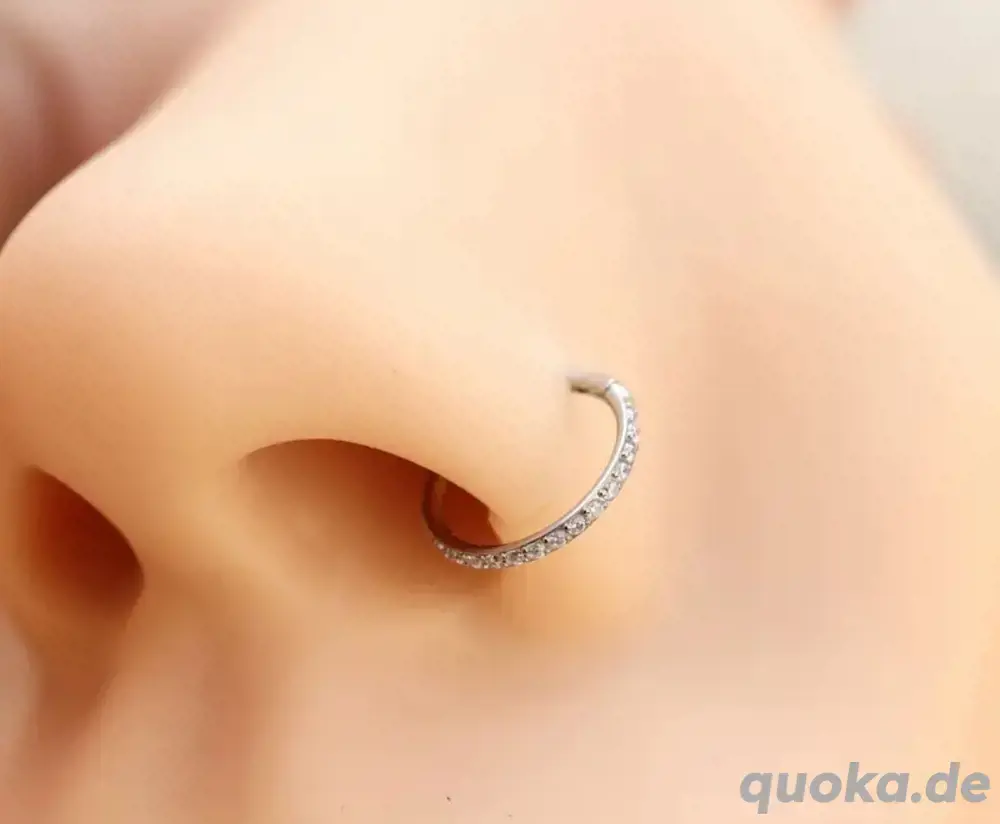 Titan Nasenring mit Zirkonia Titan Nasenring mit Zirkonia