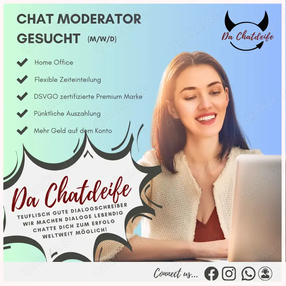 Home Office Chat Moderator (m w d) bei Da Chatdeife - Remote möglich