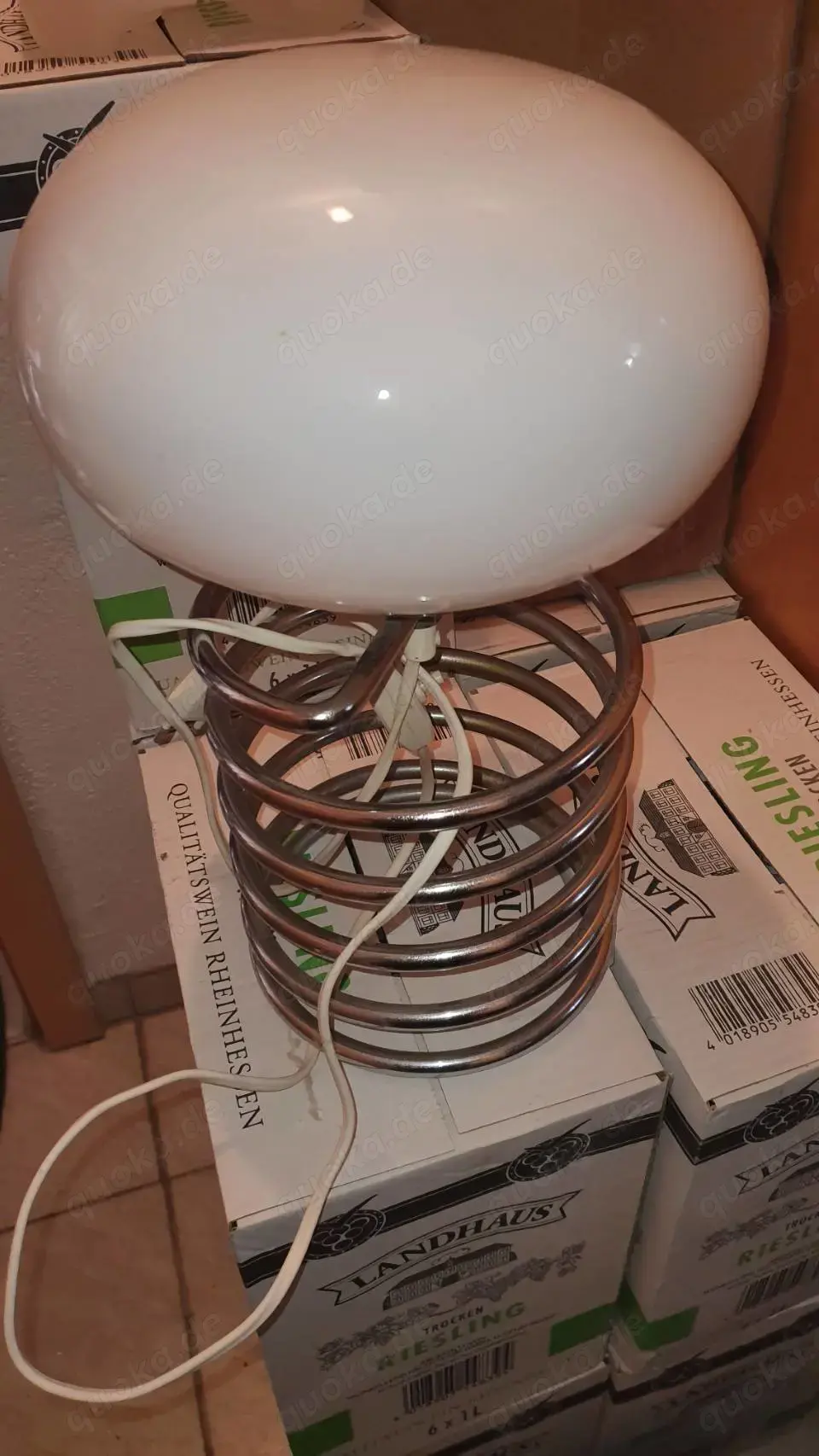  Vintage  Lampe aus verchromtem Stahl 