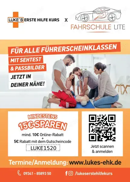 Gutschein Erste Hilfe Kurse Sehtest Foto Führerschein Fahrschule