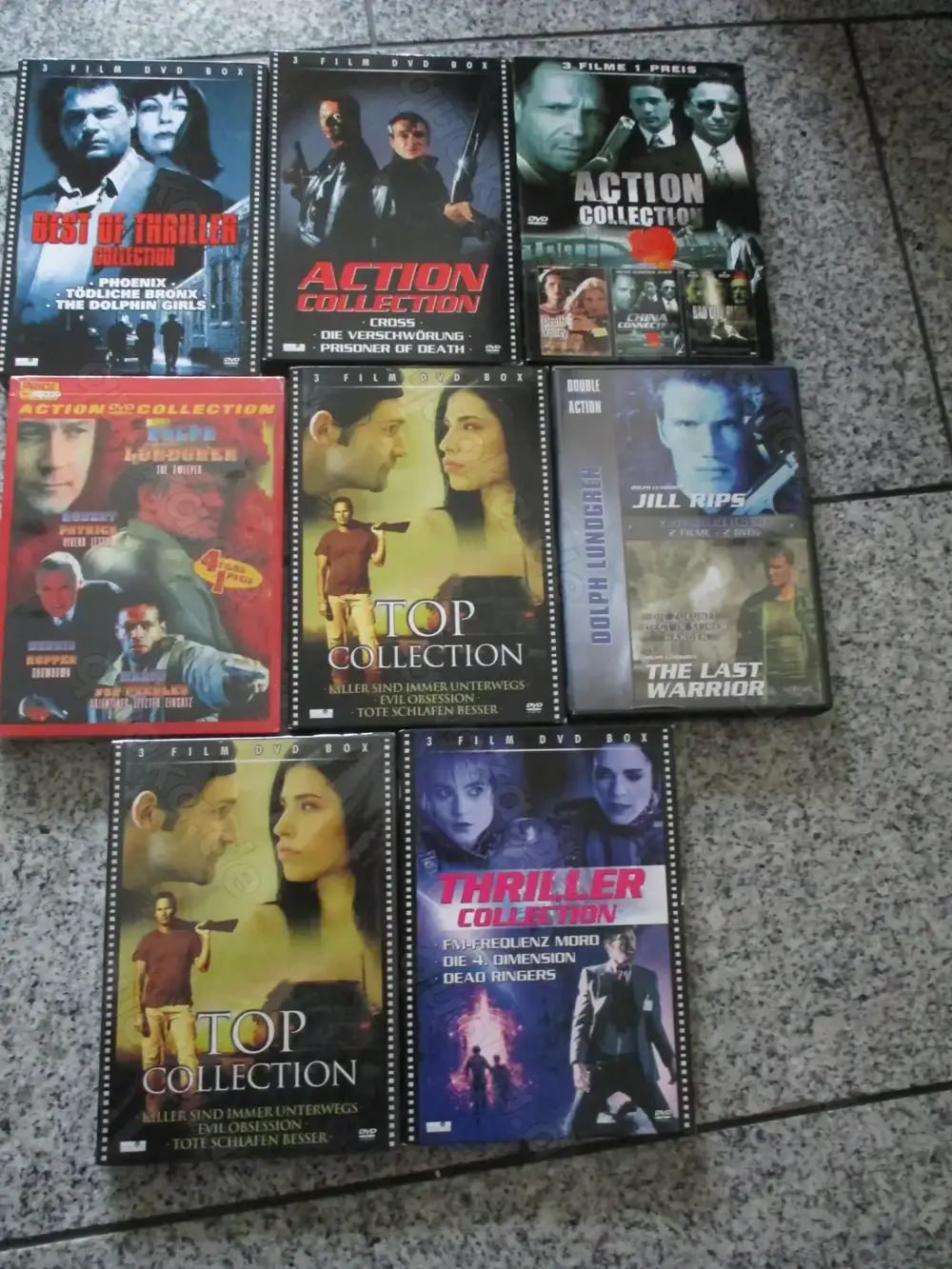 8 DVD Paket auf jeder Box sind 3 oder 4 Filme