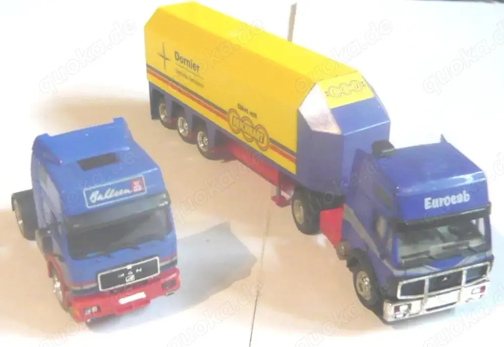 Herpa 1:87 2 LKW MAN F2000 Zugmaschine MB SK1850 Glastransporter