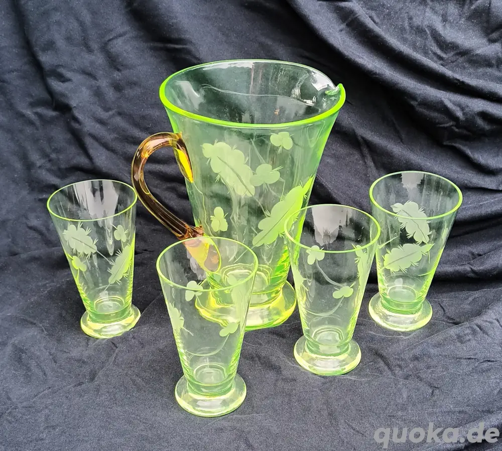 Antikes Abrisgläser-Set