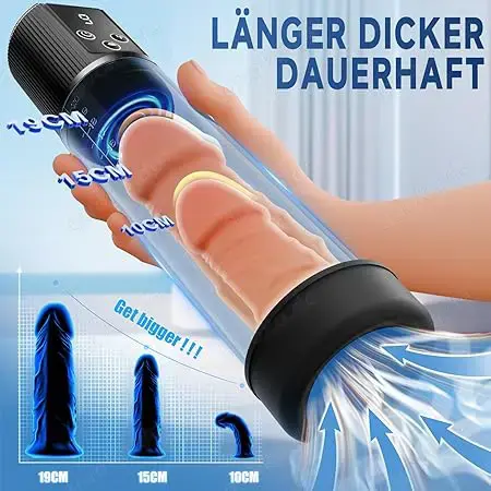 Penispumpe Vakuumpumpe Penisvergrößerung 9 Saugstufen 9 Trainingsmodi Masturbator 7-Stück-Set