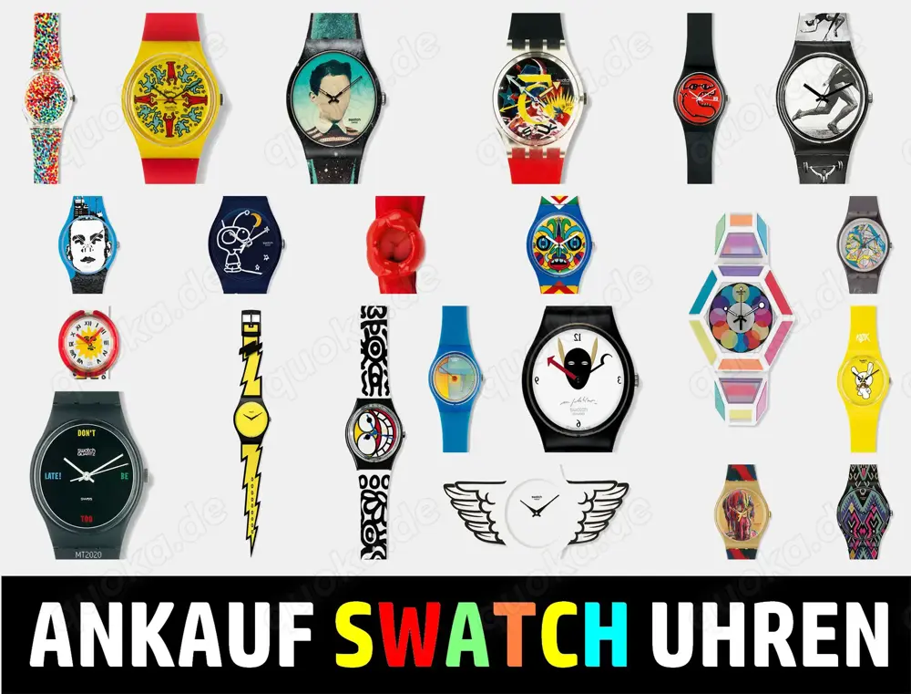 Swatch ANKAUF: Wir kaufen Swatch Uhren und Sammlungen. Modelle ab 1984 bis heute. Bis 1.000 Uhren.