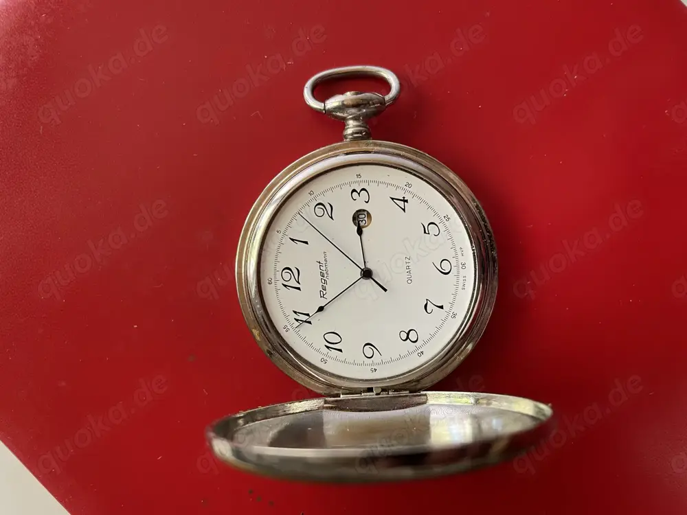Taschenuhr Regent Habmann Quarz Datum defekt