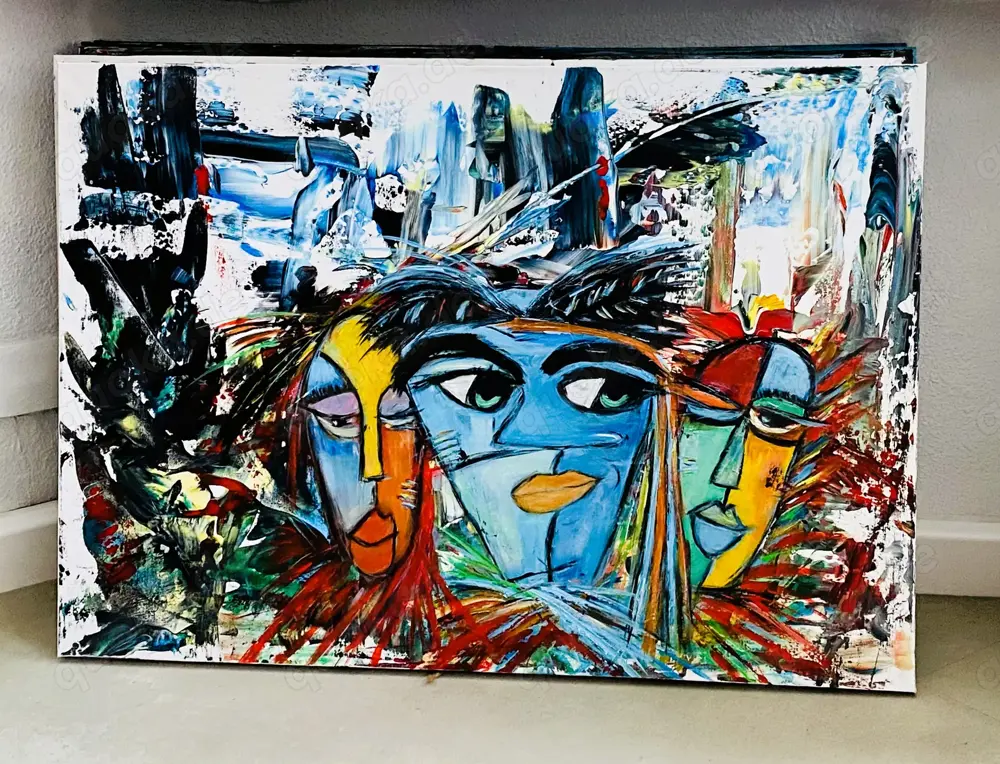 Abstrakt Acrylbild auf Leinwand Unikat 70x100 3,5