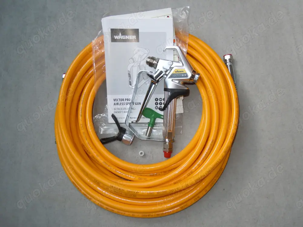 Wagner Airless Zubehör VectorPro Airless Pistole mit HEA Düse 517 u. 15m-Schlauch DN6, unbenutzt neu Wagner Airless Zubehör VectorPro Airless Pistole mit HEA Düse 517 u. 15m-Schlauch DN6, unbenutzt neu