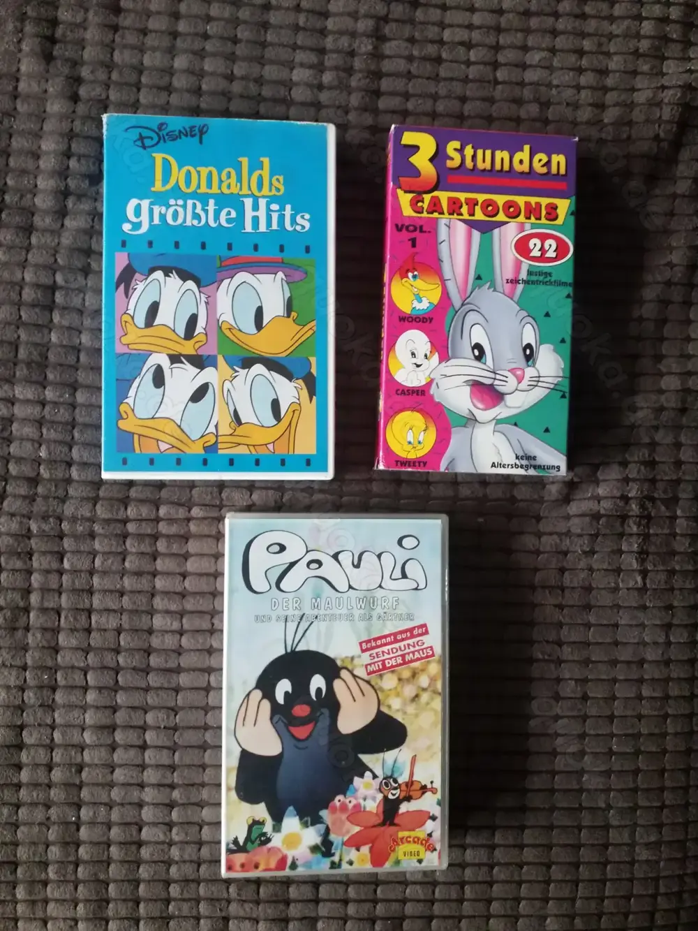 3 x VHS: KINDER: Donalds größte Hits   Cartoons   Pauli - Der Maulwurf