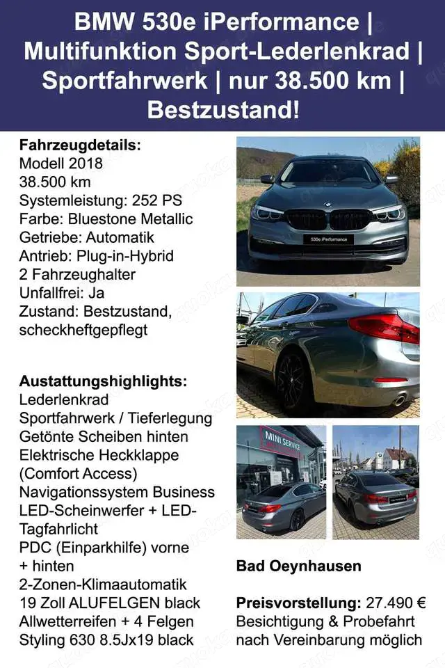 BMW 530 5er+Plug-In-Hybrid+530e+Aut.