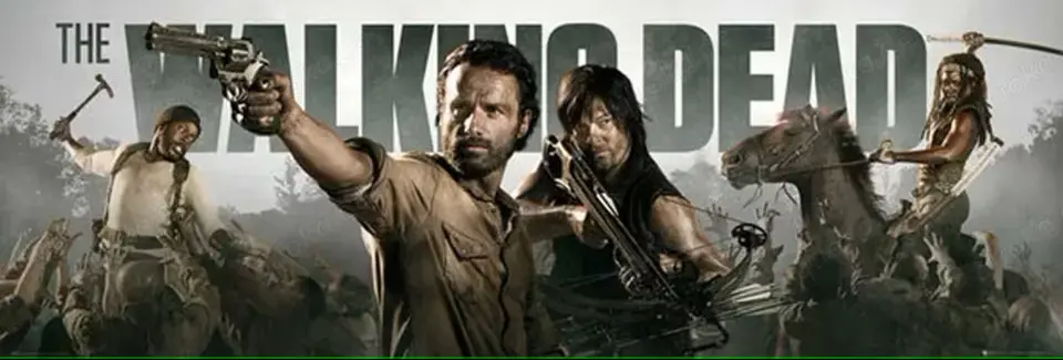 The Walking Dead XXL Bild schwarzer - Kunststoffrahmen Größe ca. Höhe 54 cm, Länge 156 cm
