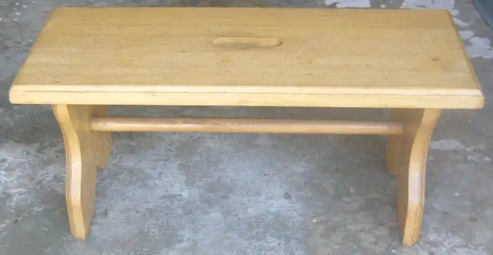 Großer Schemel Hocker aus Vollholz Eiche hell TOP