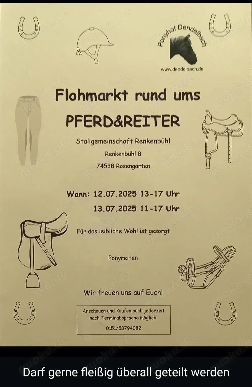 Reiter- & Pferdeflohmarkt 74538 Rosengarten