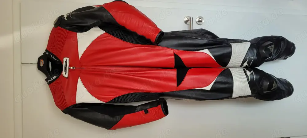 Alne Lederkombi aus Känguruhleder und integriertem Airbagsystem. Gr.L