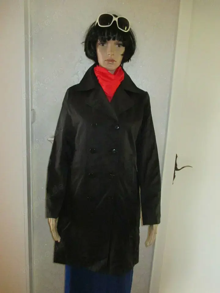 Allwetter Regen Sommer Übergang Trench- Coat Mantel INSCENE Gr. 34- 36  XS- S schwarz Gothic