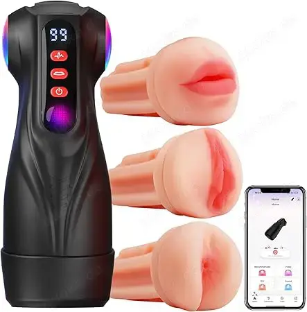 Masturbator Sexspielzeug Sets 3 Liner APP 9 Vibration und Saugen Vagina Blowjob Anal