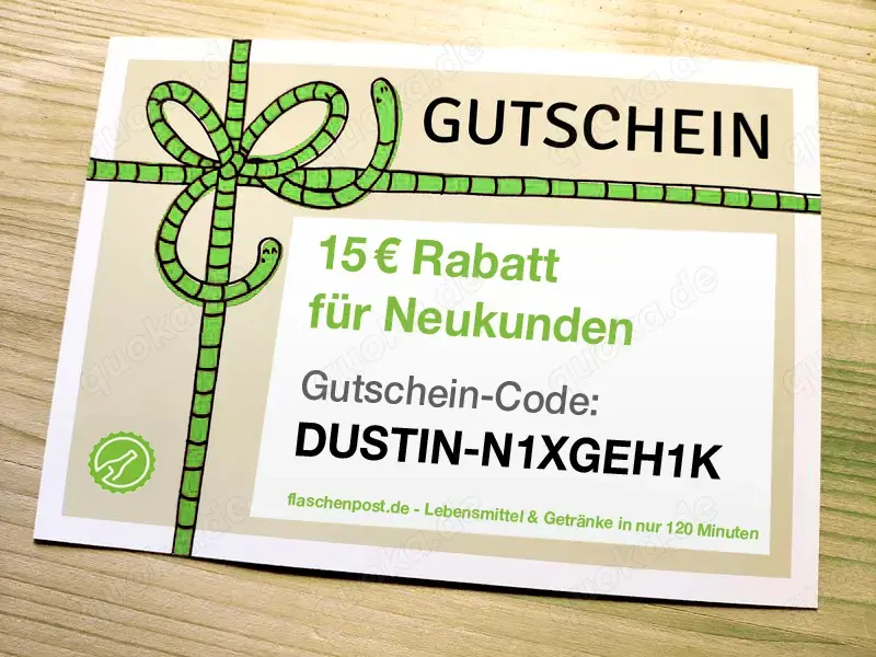  15 EUR Gutschein für Flaschenpost GRATIS  