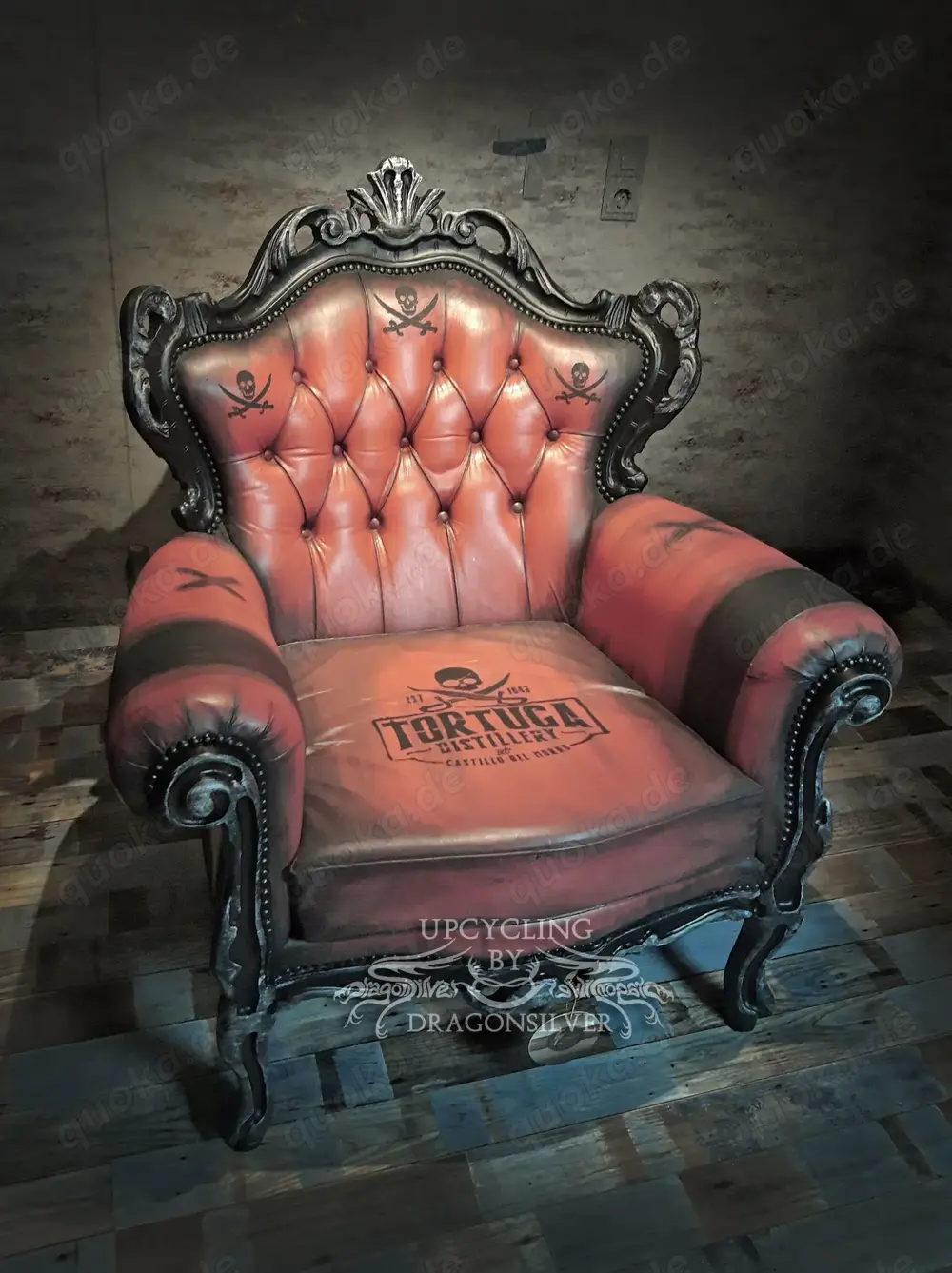 Piraten Barock Sessel Upcycling Unikat Whiskey Pirat kolonial - Unikat Recycling