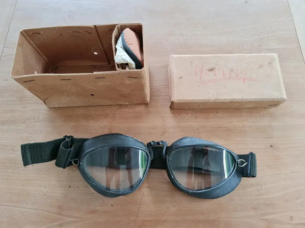 Fliegerbrille Pilotenbrille, Wehrmacht Luftwaffe, Me 109, FW 190, WK II, WW II
