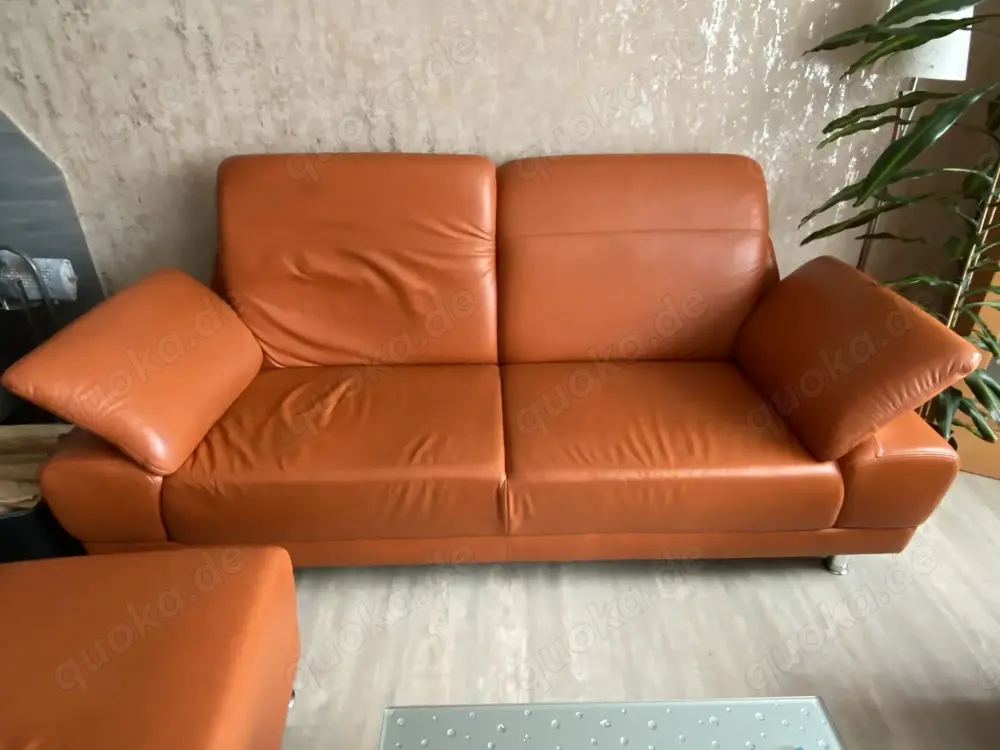 Wohnzimmergarnitur, Vollleder  Wohnzimmergarnitur, Vollleder